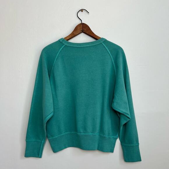 NEW JCrew Cotton Ocean Pearl Myrtle Beach Green Crop Pullover Sweatshirt XS - Picture 10 of 13